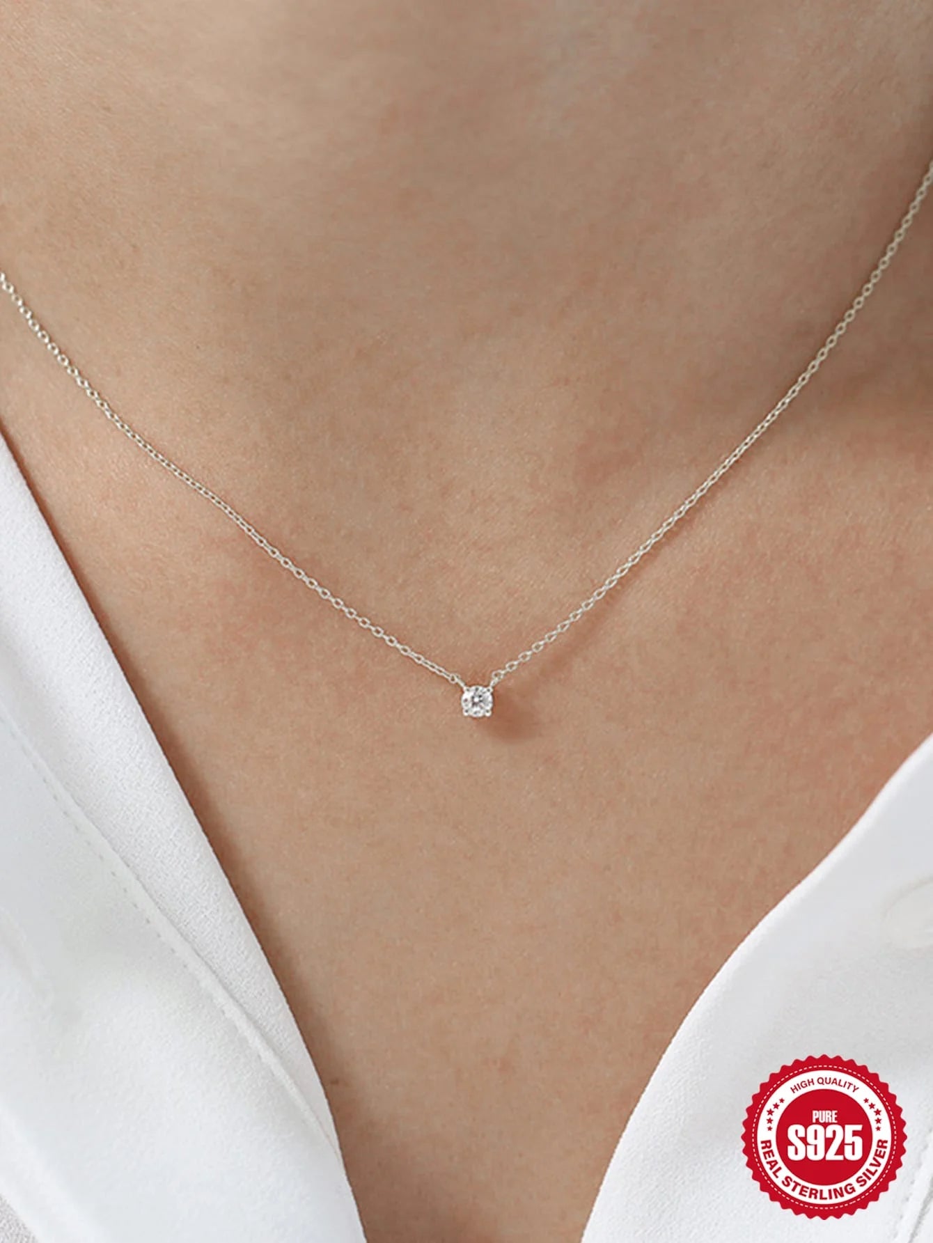 Aide 925 Sterling Silver Ins Clavicle Necklace For Women 18K Gold Korean Ins Minimalism Necklace Fine Jewelly Wedding Part Gift