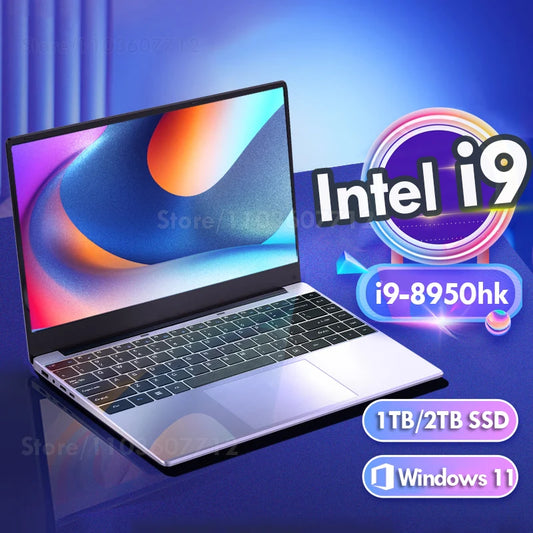 14.1 Inch Portable Windows 11 Pro Laptop Computer Intel Core i9 8950hk HD Screen 16GB RAM 1TB 2TB SSD Gaming laptops Pc Gamer