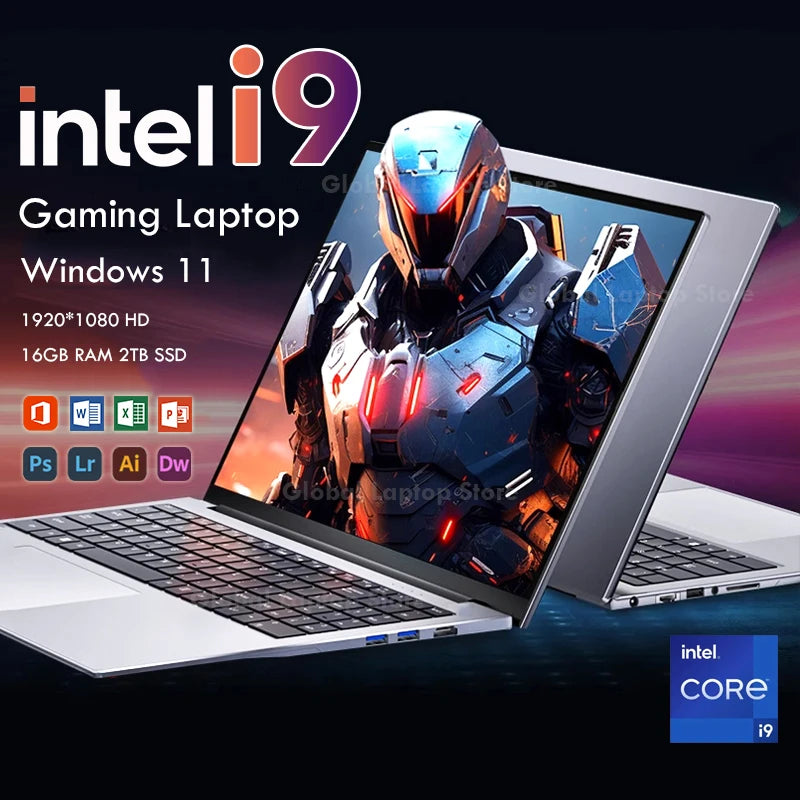 2024 Gaming Laptop Computer Windows 11 Pro 14.1" Intel CORE i9 8950HK 16GB DDR4 1TB 2TB SSD 1920*1080 Office Gaming PC notebook