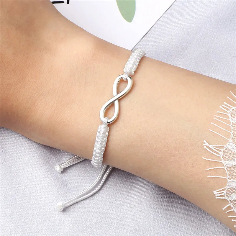 Charm Couple Bracelet Handmade Braided Rope Infinity Friendship Adjustable Bracelets&Bangles For Women Men Fashion Jewelry Gifts