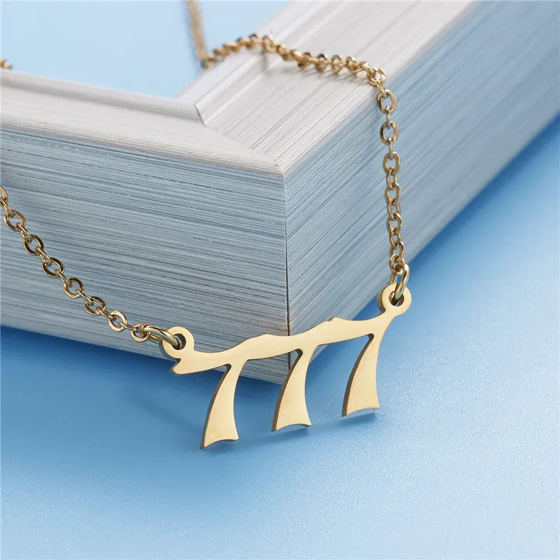 Stainless Steel Angel Number Lucky Numbers Necklaces 111 222 333 444 555 777 888 999 666 000 Pendant Necklace Charms Jewelry