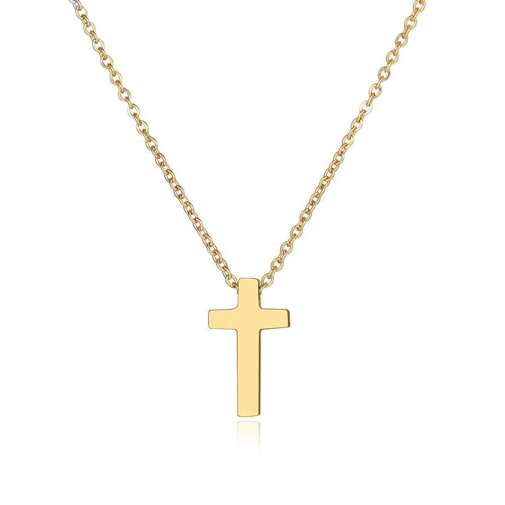 Stainless Steel Necklaces Minimalist Four-leaf Clover Geometric Style Fashion Chain Necklace for Women Collar Pendant Jewelry