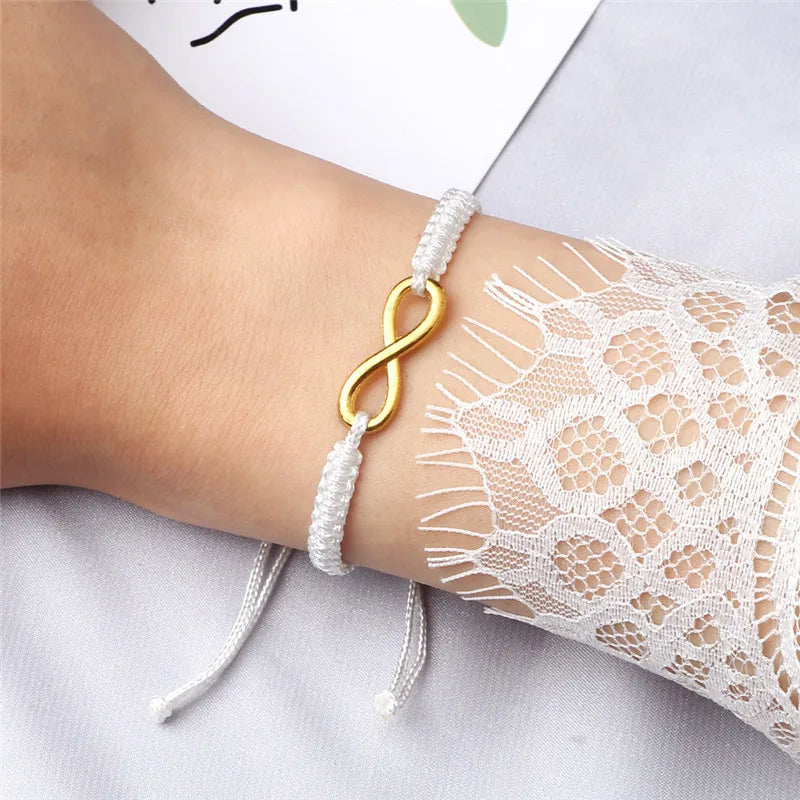 Charm Couple Bracelet Handmade Braided Rope Infinity Friendship Adjustable Bracelets&Bangles For Women Men Fashion Jewelry Gifts