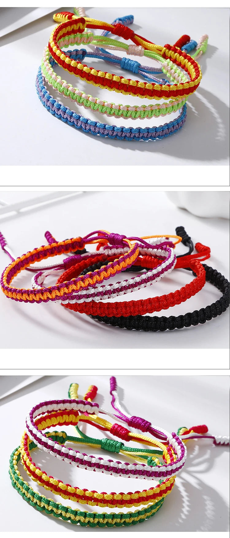 Ethnic Tibetan Buddha Woven Amulet Multicolor Bracelets & Bangles For Women Men Handmade Rope Buddha Charm Bracelet Friend Gift