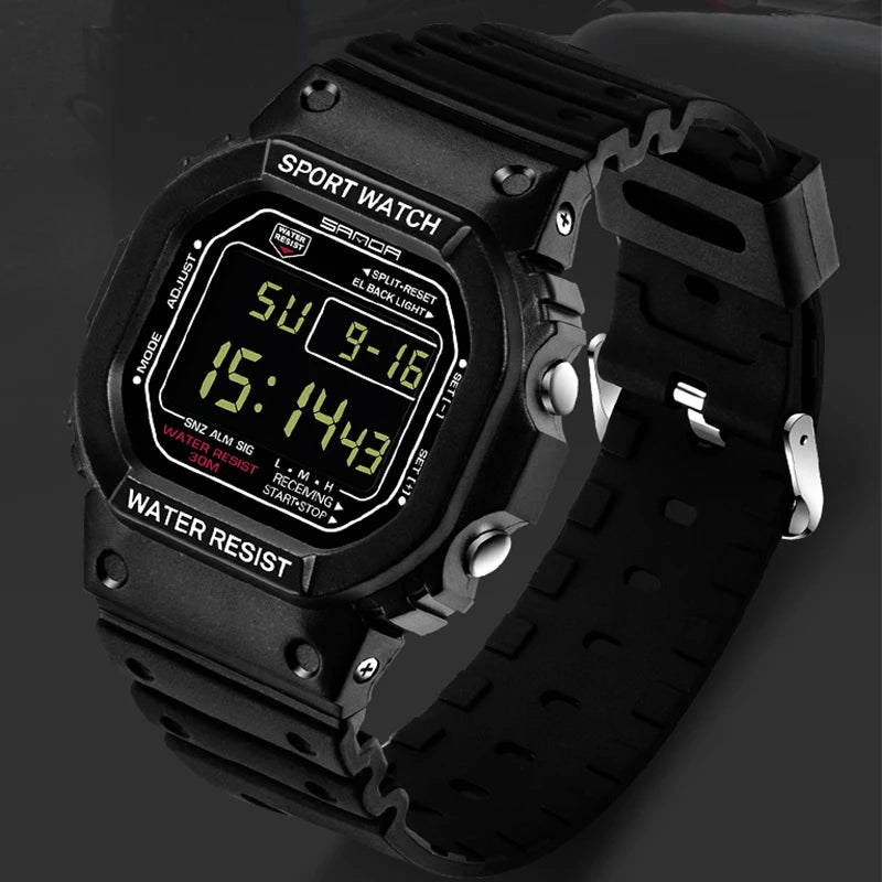 SANDA Sports Watch Men And Women Couple Waterproof Military Watch Vibration Fashion Analog Quartz Electronic Watch