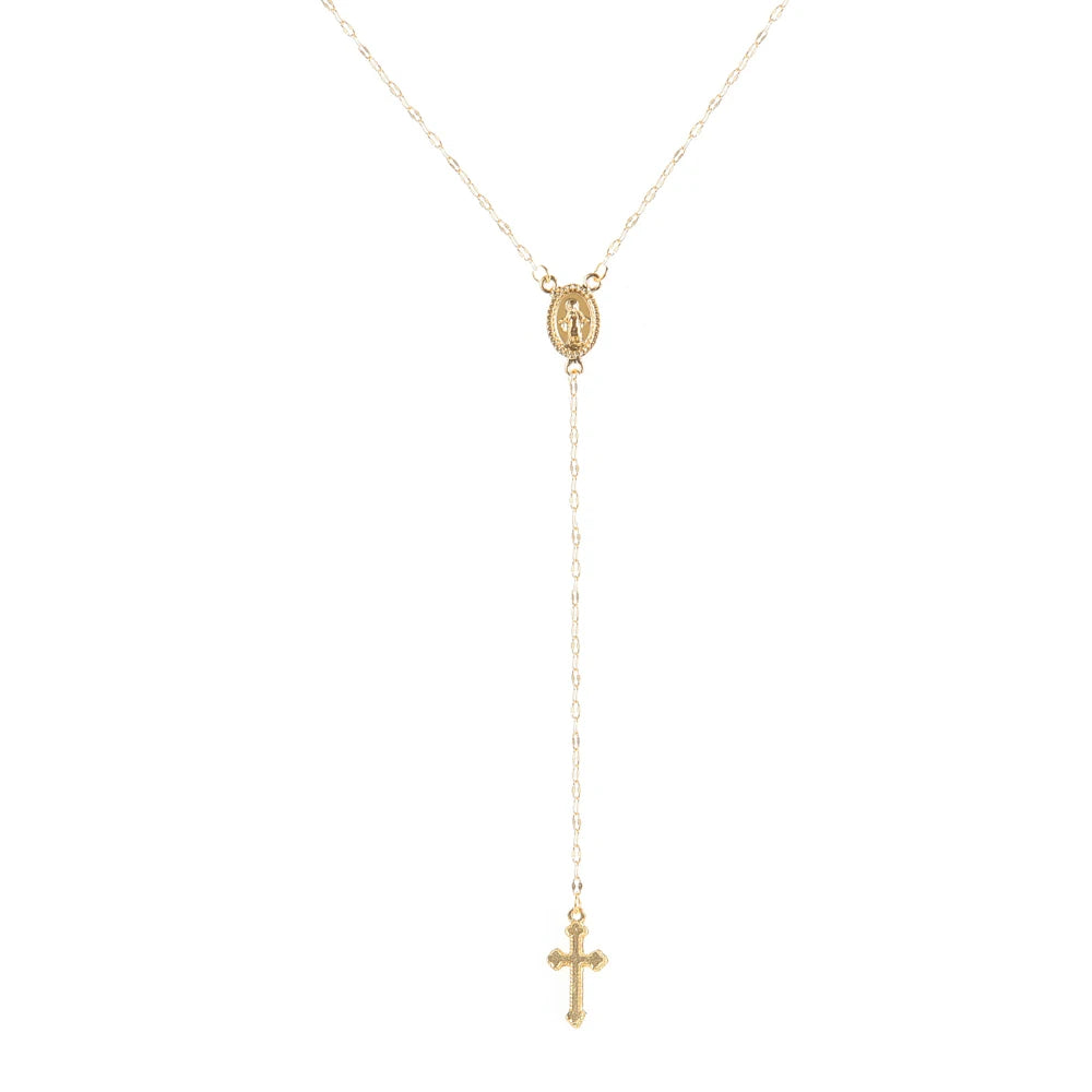 SUMENG 2024 New Fashion Vintage Christian Cross Bohemia Religious Rosary Pendant Necklace For Women Charm Jewelry Gifts