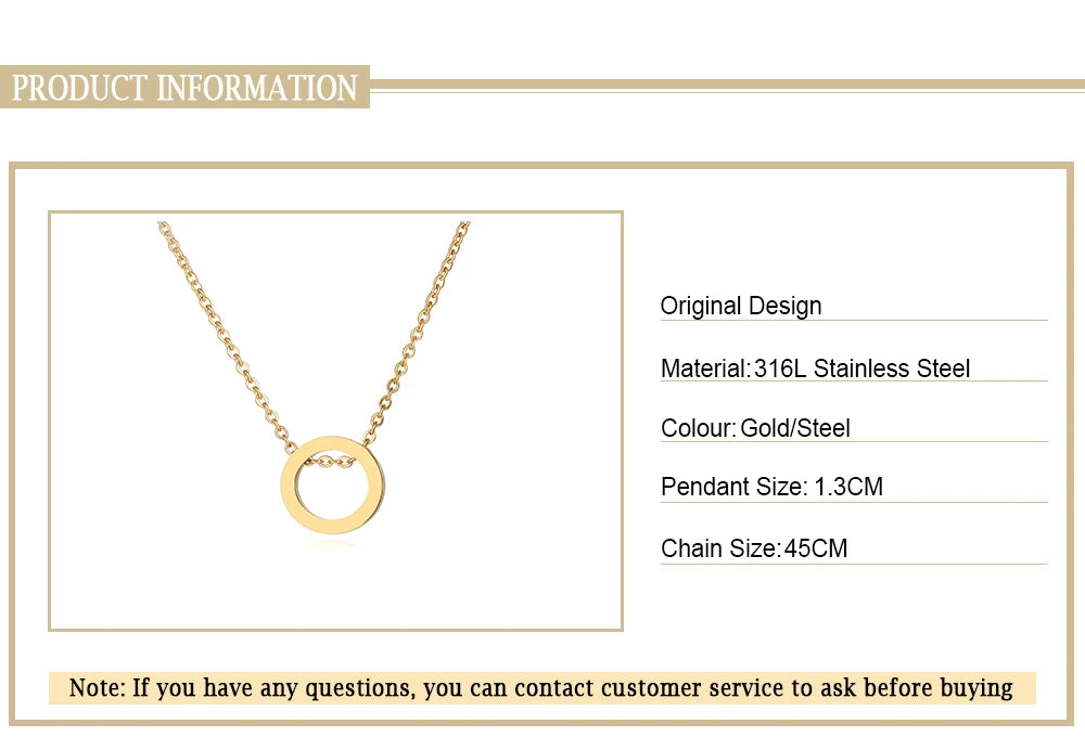 Stainless Steel Necklaces Minimalist Four-leaf Clover Geometric Style Fashion Chain Necklace for Women Collar Pendant Jewelry