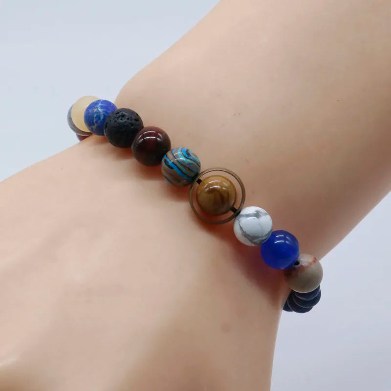 Universe Solar System Bracelet Women Natural Stone Eight Planets Bracelet Men Best Friends Gift For Him Gift For Her MY8