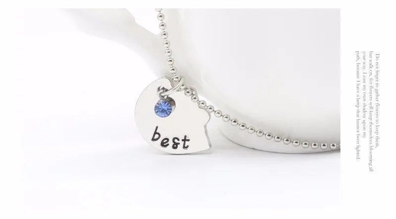 3 Pieces / Set Of Best Friends Forever Letter Pendant Commemorative Friendship 3 Color Rhinestone Chain Necklace