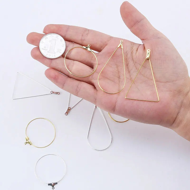 20-108PCS Earring Kit DIY Jewellery Making Supplies Silver Gold Color Copper Hoops Earrings Set  with Storage Box Ear Hooks