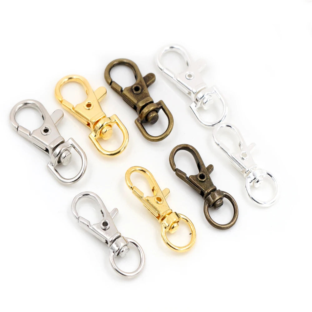 10pcs/lot 32mm 36mm 38mm Bronze Rhodium Gold Silver Plated Jewelry Findings,Lobster Clasp Hooks for Necklace&Bracelet Chain DIY