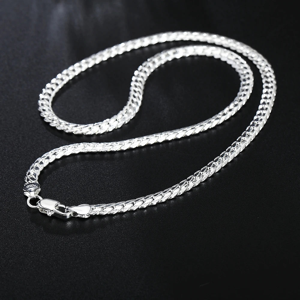 40-60cm Noble brand 925 Sterling Silver classic 6mm Chain Necklace For Woman Men 16-24inch Fashion Wedding party fine Jewelry