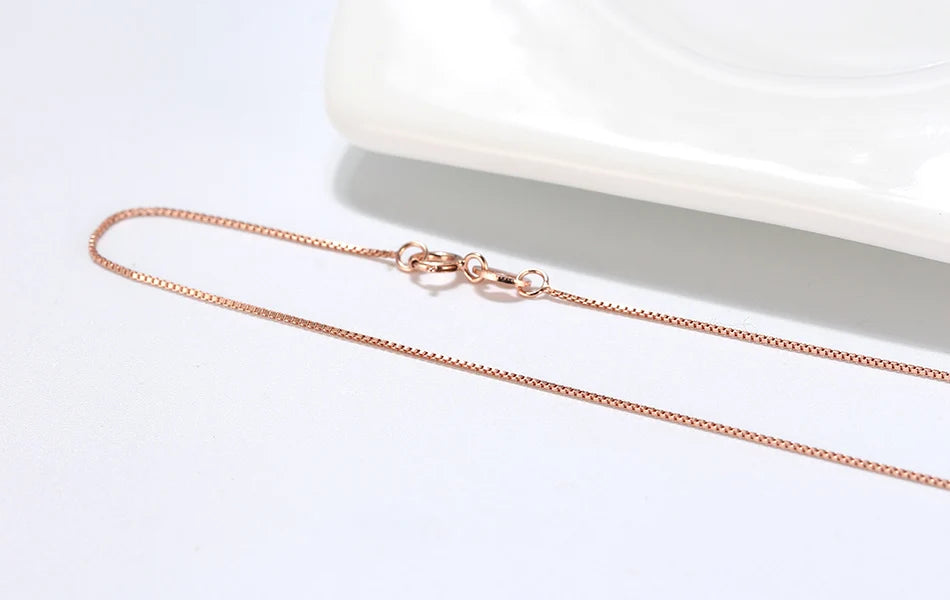 ORSA JEWELS Italian 925 Sterling Silver Box Chain Necklace Rose Gold/Gold Plated Silver Necklaces Neck Chains for Pendant SC07-G