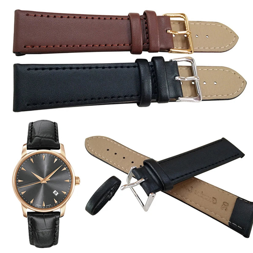 Men Women PU Leather Watch Band 8 10 12 14 16 18 20 22 24mm Simple Smooth Strap Wristband Watch Accessories High Quality