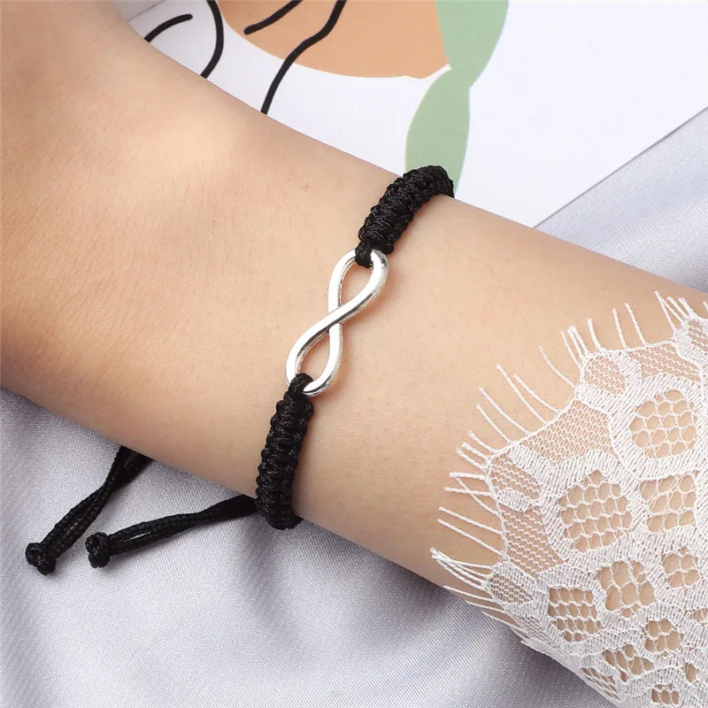 Charm Couple Bracelet Handmade Braided Rope Infinity Friendship Adjustable Bracelets&Bangles For Women Men Fashion Jewelry Gifts