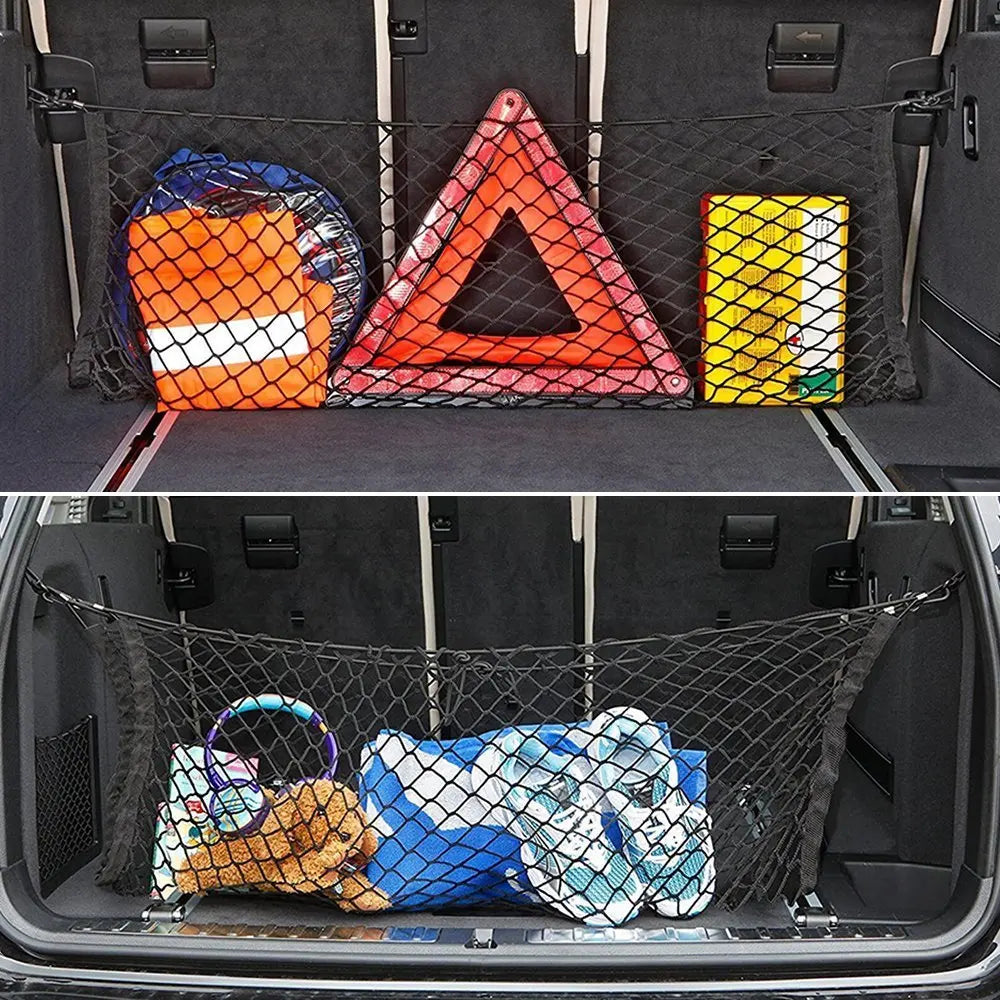 Car Auto Trunk Mesh Cargo Organizer Luggage Stuff Goods Fix Storage Holder Net Stand Universal Trunk Rear Cargo Hook Mesh