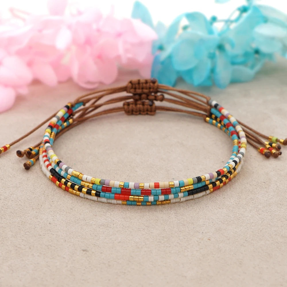 Go2Boho Miyuki Beaded Bracelets Simple Thin Bracelet Bohemian Pulsera Native Style Jewellery Armband for Women Jewelry Wholesale