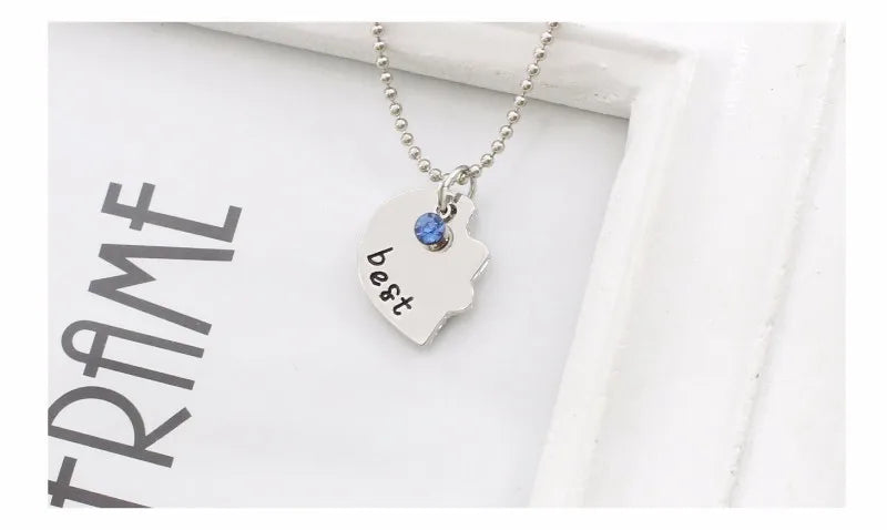 3 Pieces / Set Of Best Friends Forever Letter Pendant Commemorative Friendship 3 Color Rhinestone Chain Necklace