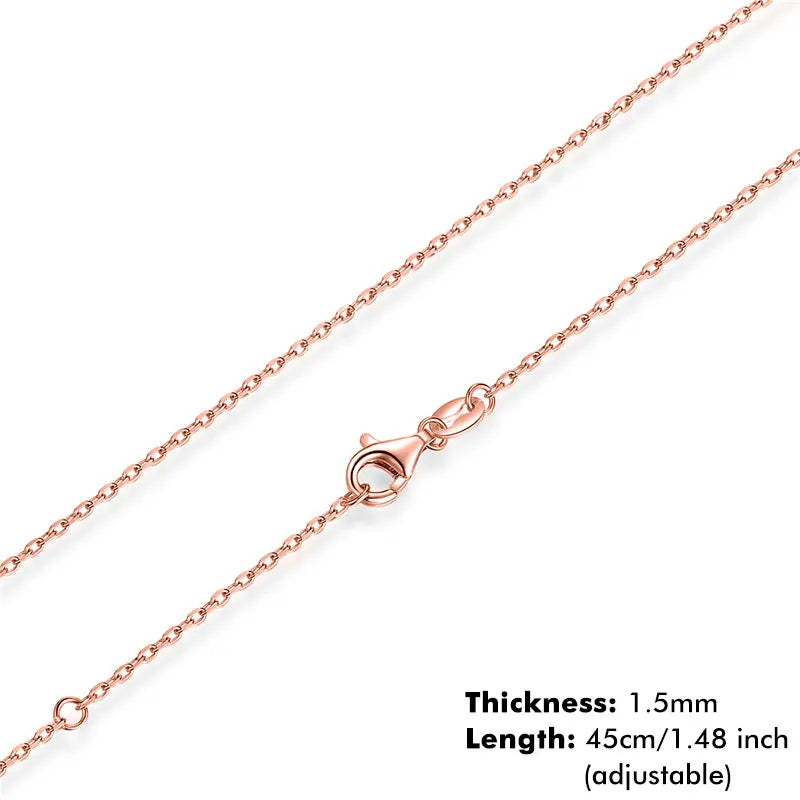 BAMOER Classic Basic Chain 100% 925 Sterling Silver Lobster Clasp Adjustable Necklace Chain Fashion Jewelry for Women