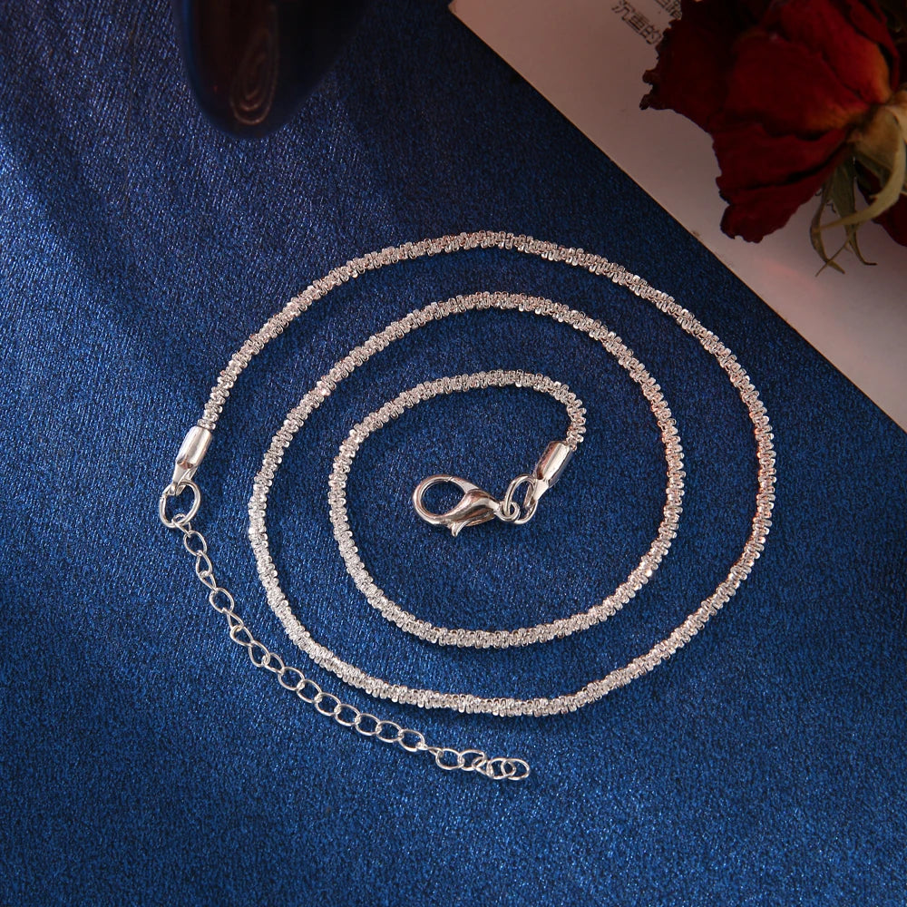 2023 New Popular Silver Colour  Soft Sparkling Clavicle Chain Choker Necklace For Women Fine Jewelry Wedding Party Gift