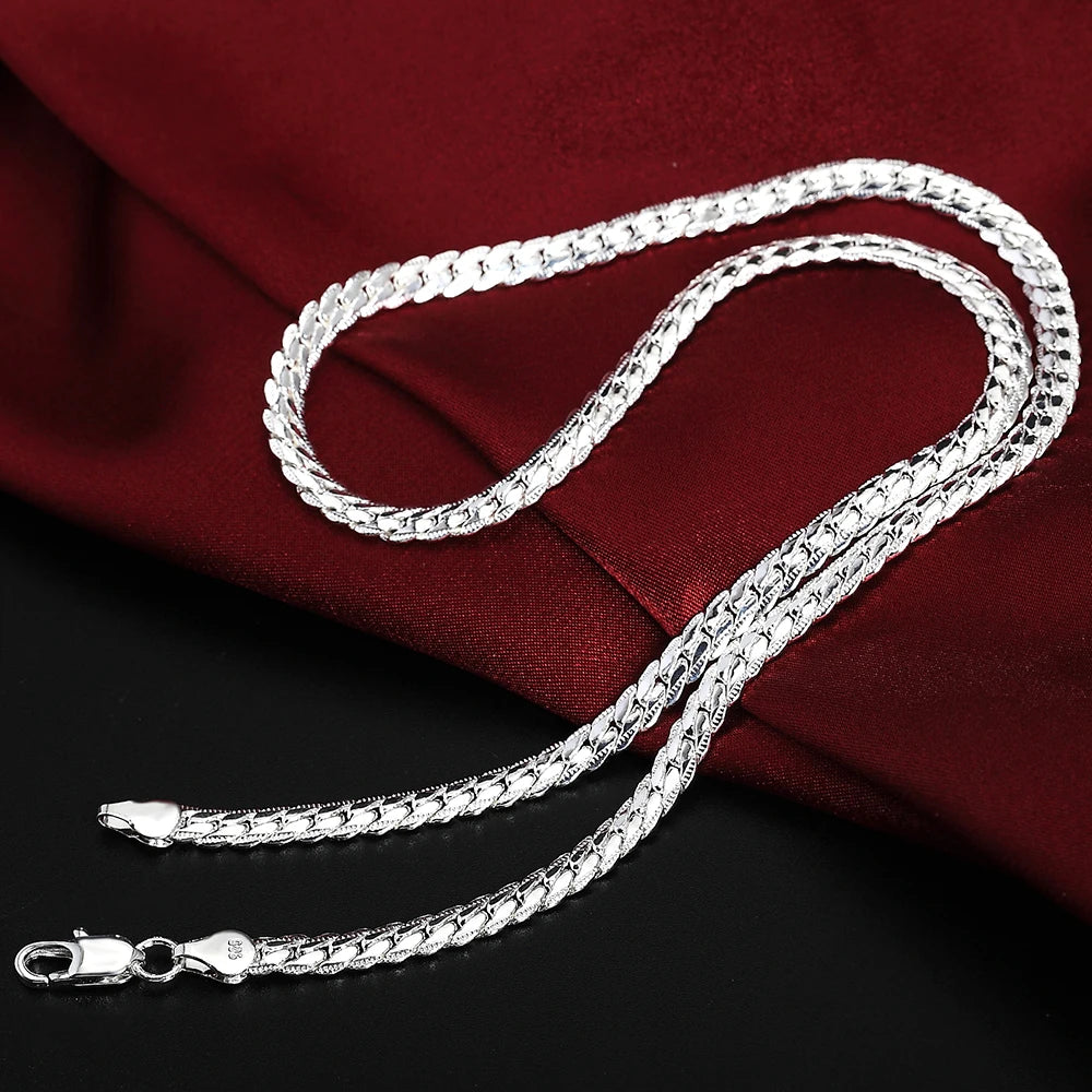 20-60cm 925 sterling Silver luxury brand design noble Necklace Chain For Woman Men Fashion Wedding Engagement Jewelry