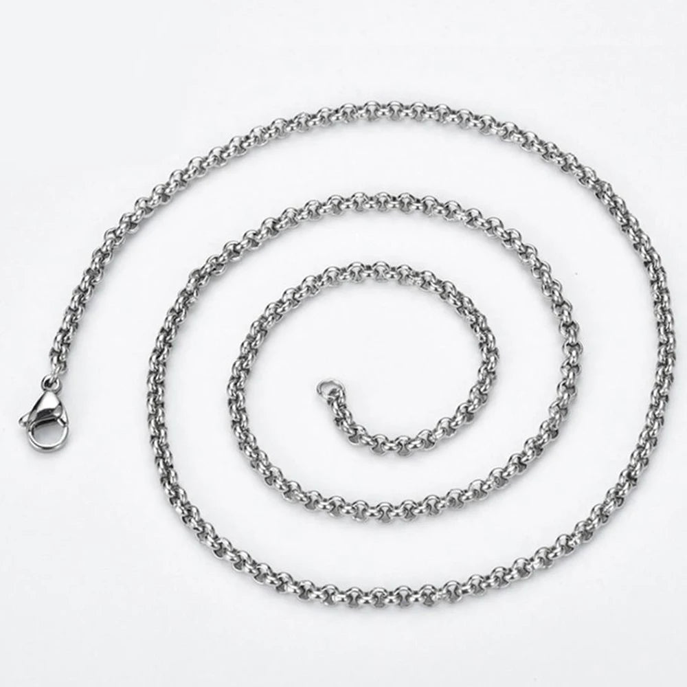 Fashion New Width 2mm-5mm Stainless Steel Round Pearl Chain Necklace DIY Jewelry Bracelet Necklace Dropship Wholesale