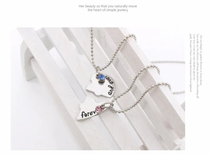 Best Friend 4 Piece Necklace Women Jewelry  BFF Friendship Pendant  Neck Chain Choker Jewelry For Women Gift 2021 Free Shipping