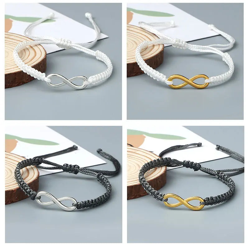 Charm Couple Bracelet Handmade Braided Rope Infinity Friendship Adjustable Bracelets&Bangles For Women Men Fashion Jewelry Gifts