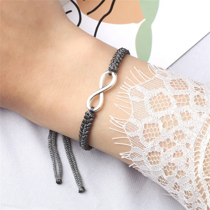 Charm Couple Bracelet Handmade Braided Rope Infinity Friendship Adjustable Bracelets&Bangles For Women Men Fashion Jewelry Gifts