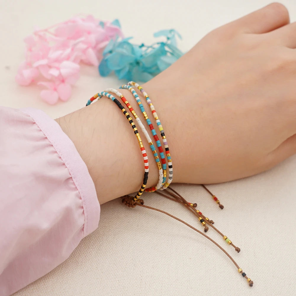 Go2Boho Miyuki Beaded Bracelets Simple Thin Bracelet Bohemian Pulsera Native Style Jewellery Armband for Women Jewelry Wholesale