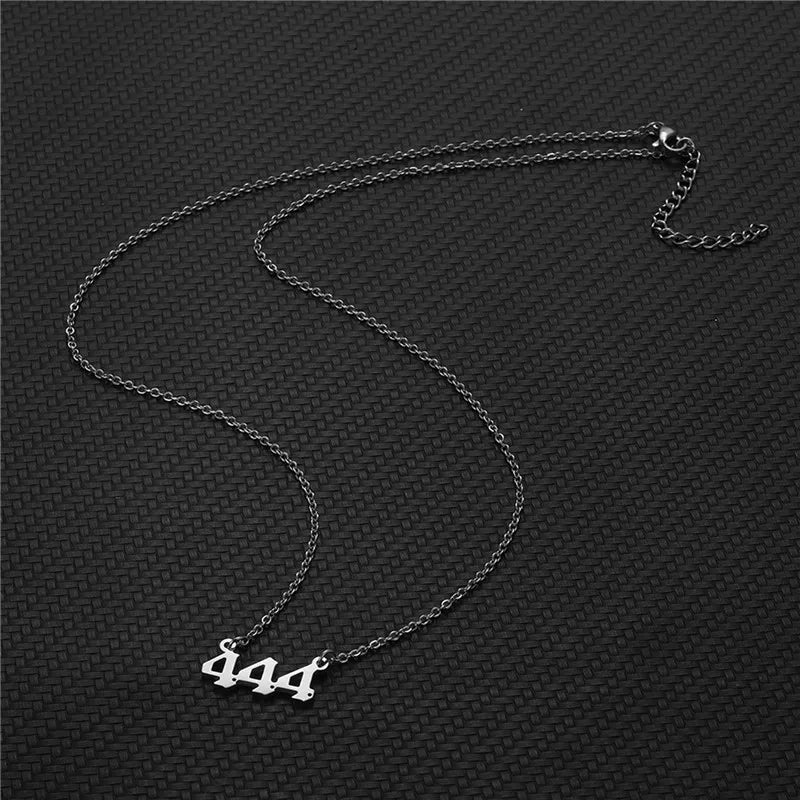 Stainless Steel Angel Number Lucky Numbers Necklaces 111 222 333 444 555 777 888 999 666 000 Pendant Necklace Charms Jewelry