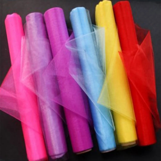 Cheap!5m/10m Sheer Crystal Organza Tulle Roll Fabric For Draping Wedding Ceremony Party Home Decoration Wedding flowers arch 6z