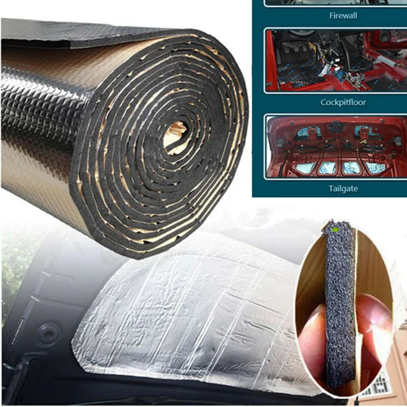 Car Soundproofing Deadening Mat Heat Sound Insulation Cotton Firewall Auto Hood Door Deadener 25x50cm 10mm  Foam