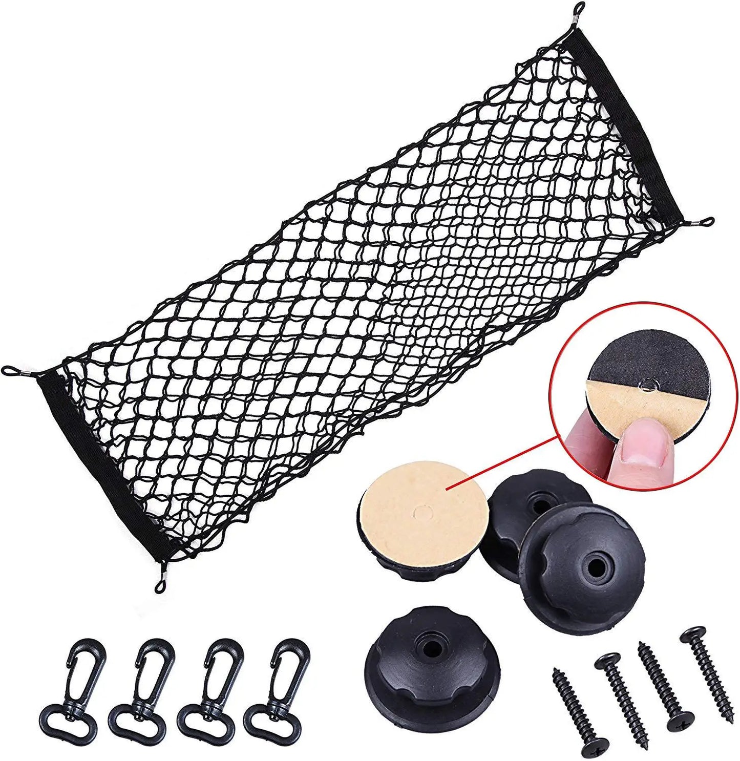 Car Auto Trunk Mesh Cargo Organizer Luggage Stuff Goods Fix Storage Holder Net Stand Universal Trunk Rear Cargo Hook Mesh