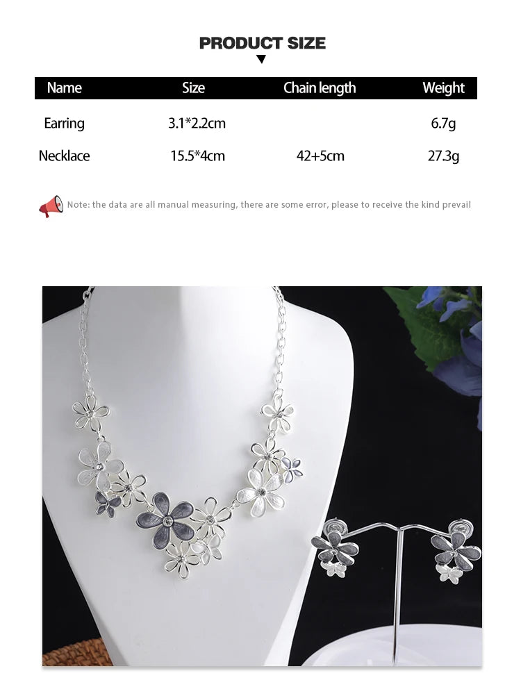 New in Necklace Streetwear Flower Daisy Accessories Jewelry Luxury Chains Pendant Blue Enamel Christmas Gift Necklaces for Women