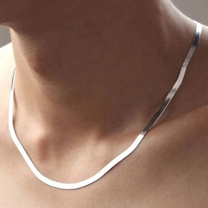 Hot 925 Sterling silver 18K Gold 4MM chain Necklace for Women Luxury Jewelry wedding gift choker Clavicle  Gift