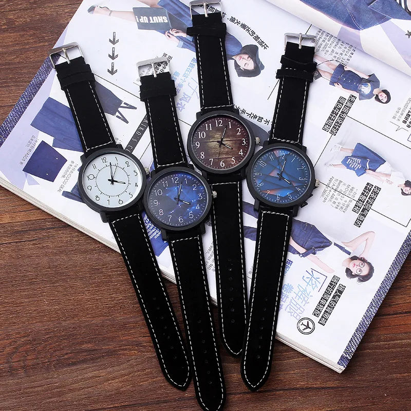 2022 Hot Sale Women Watch Fashion Starry Sky Watches Women Large Dial Sport Watch Women Quartz Couple Watches Leather Strap Gift