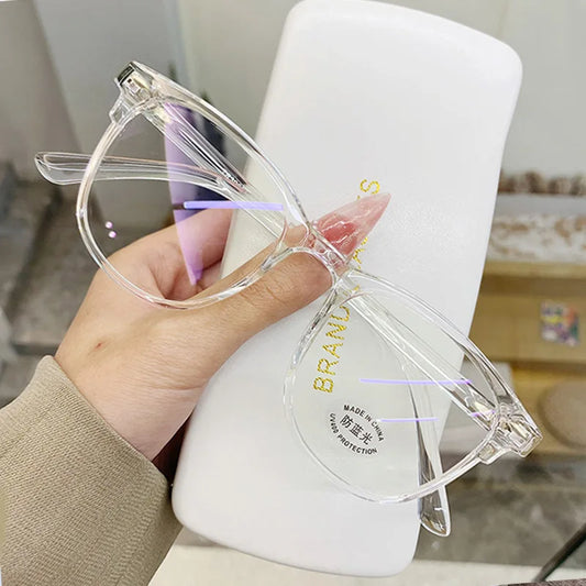 Transparent Computer Glasses Frame Women Men Anti Blue Light Round Eyewear Blocking Glasses Optical Spectacle Eyeglass