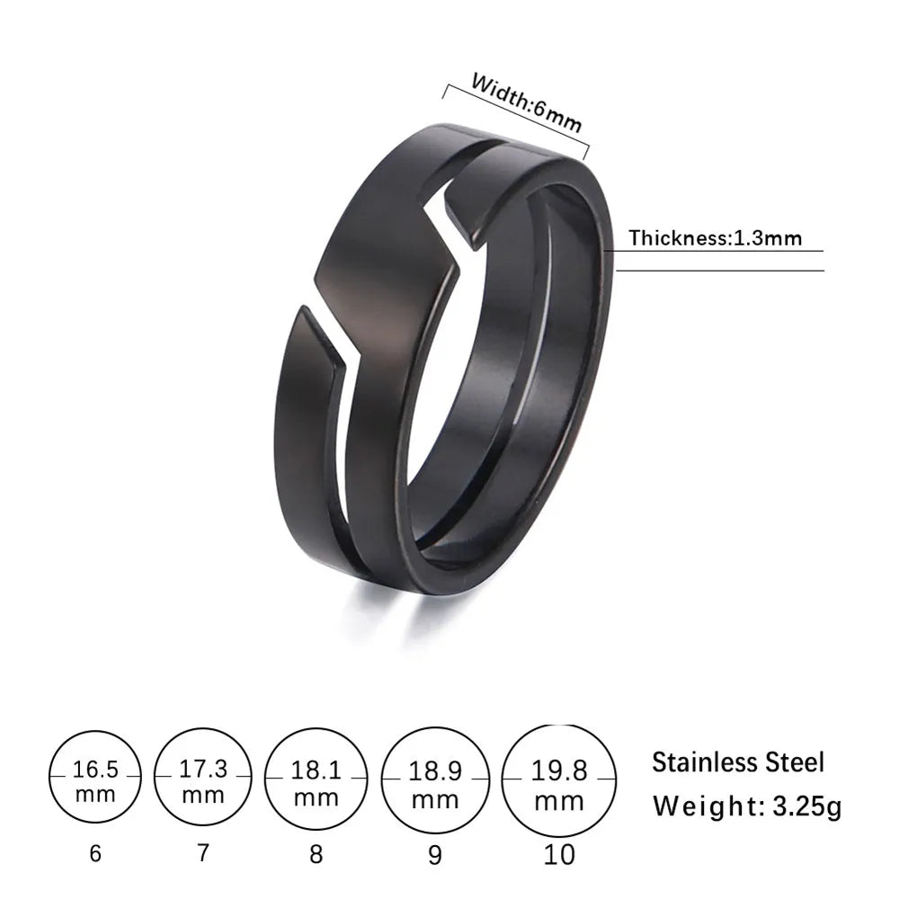 Skyrim Fashion Simple Stainless Steel Couple Ring for Men Women Casual Finger Rings Jewelry Engagement Anniversary Gift 2022 New