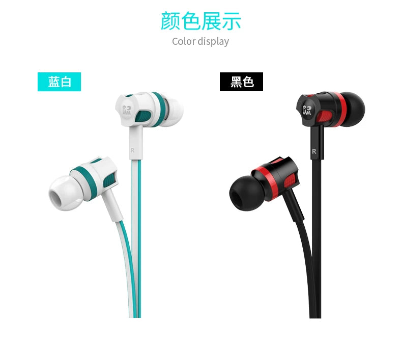 Extra Bass Headphones wired Earphone 3.5mm Earphones With Microphone Noodles Style наушники Sport Headset auriculare for Samsung