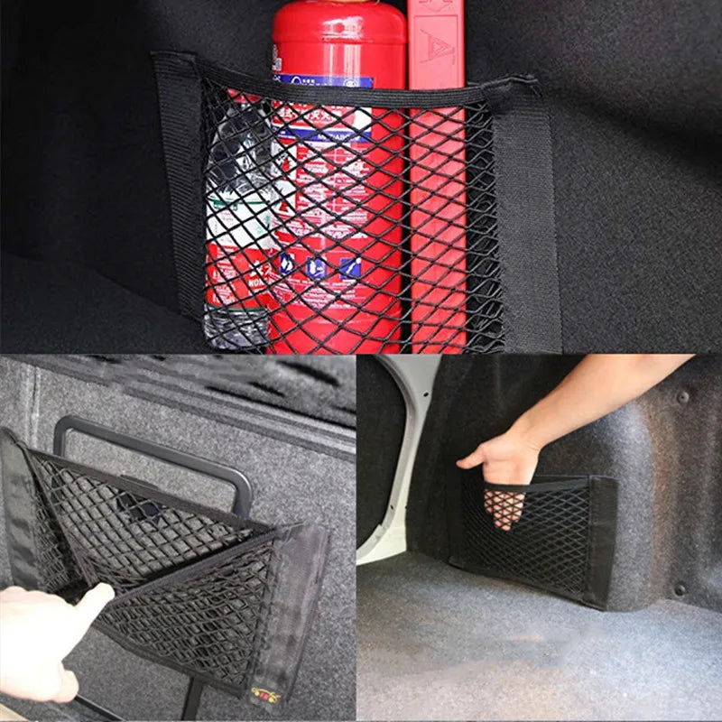 Auto Net Grid Pocket Holder Car Trunk Storage Bag Mesh Net Auto SUV Luggage Sticker Interior Organizer Stuff Netting Nylon