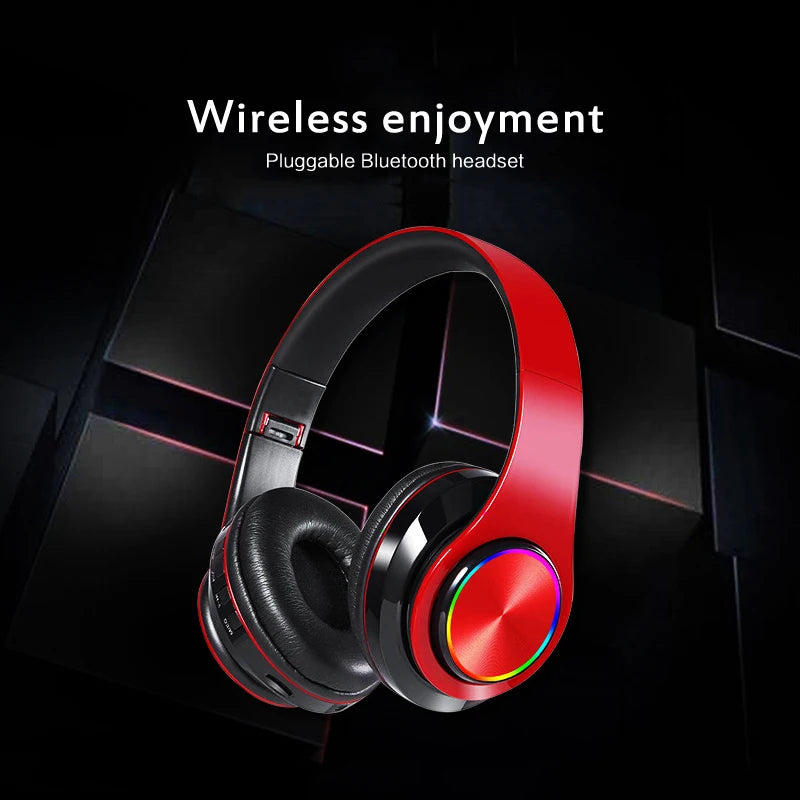 Headsets Gamer Headphones Blutooth Surround Sound Stereo Wireless Earphone USB With MicroPhone Colourful Light PC Laptop Headset