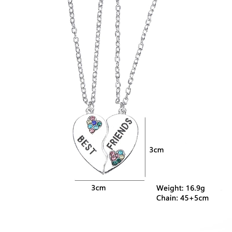 Fashion Best Friends Honey Love Couple Pendant Necklace 2 Pcs/ Set Chain Choke Broken Heart BFF Good Friendship Jewelry Gift