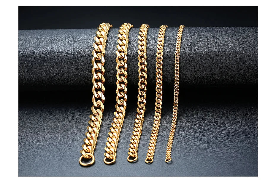 Vnox 3-11mm Chunky Miami Curb Chain Bracelet for Men, Stainless Steel Cuban Link Chain Wristband Classic Punk Heavy Male Jewelry