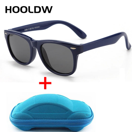 HOOLDW New Kids Sunglasses Children Silicone Flexible Polarized Sun Glasses Boy Girls Baby Shades Goggles UV400 Mirror Eyewear