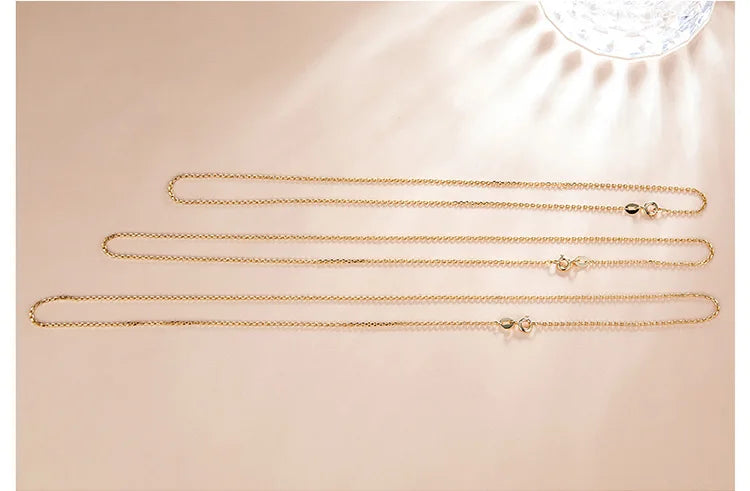 WOSTU 925 Sterling Silver Plated Gold Simple Basic Clasp Chain Necklace For Women Wedding Party Fine Fashion Jewelry Gift Making