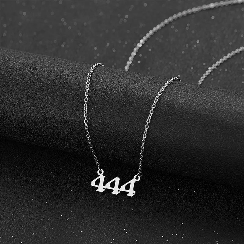 Stainless Steel Angel Number Lucky Numbers Necklaces 111 222 333 444 555 777 888 999 666 000 Pendant Necklace Charms Jewelry