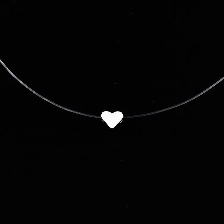 Fashion Shiny Crystal Necklace Zircon Pendant Transparent Fishing Line Invisible Ladies Necklace Jewelry Clavicle Chain Chocker