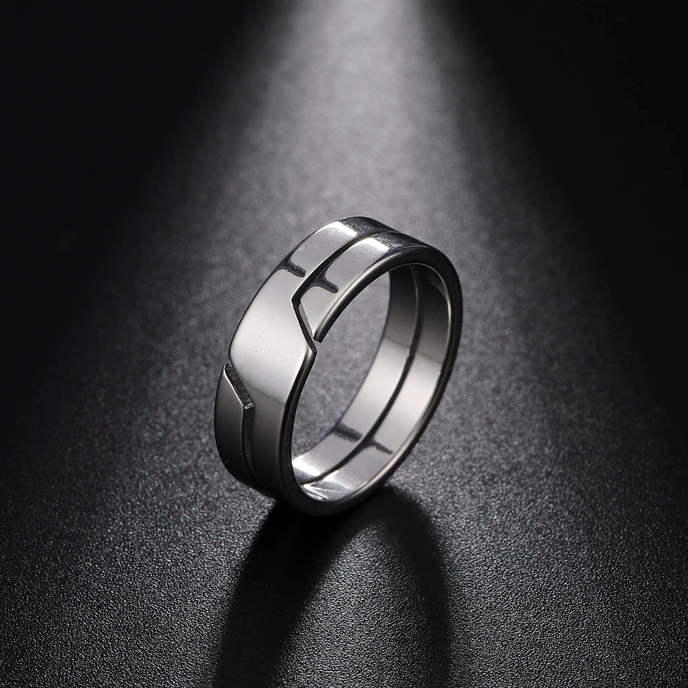 Skyrim Fashion Simple Stainless Steel Couple Ring for Men Women Casual Finger Rings Jewelry Engagement Anniversary Gift 2022 New