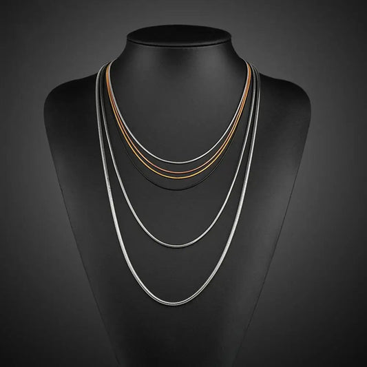 1 piece Stainless Steel Width 0.9/1.2/1.5mm Snake chain necklace For Pendant Necklace Bracelet